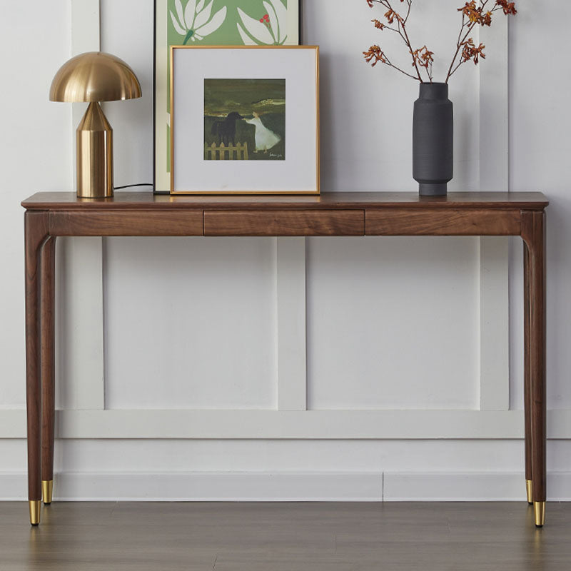 Rectangle Shape Console Table Walnut Wood Console Sofa Table for Hall