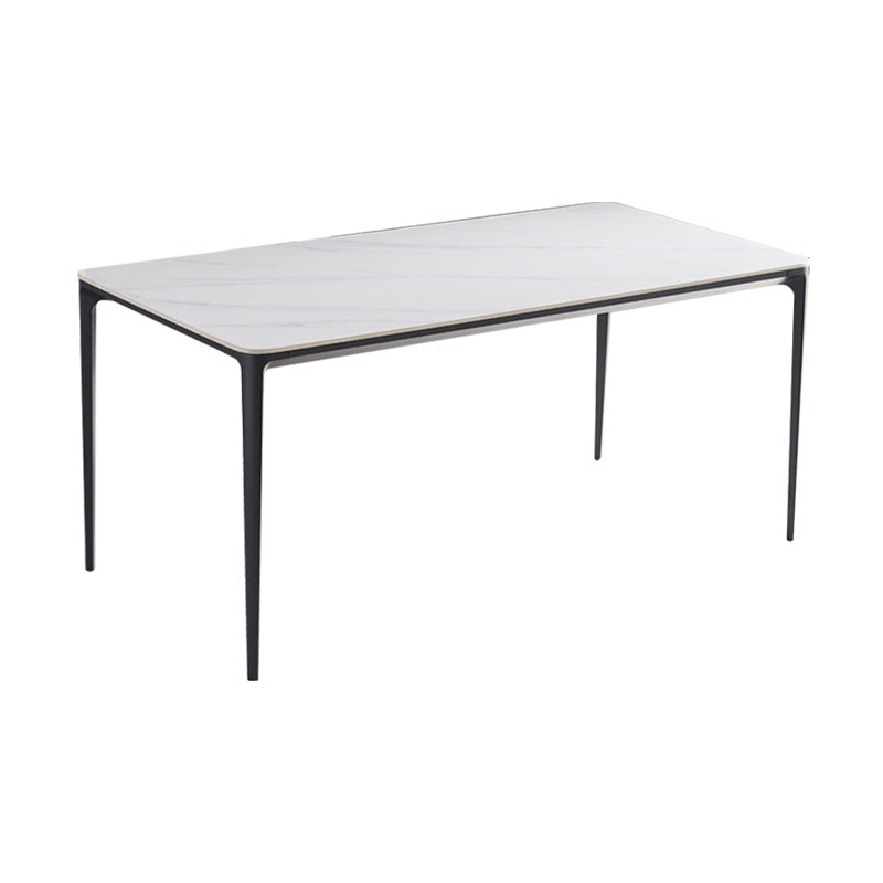 Metal Contemporary Rectangular Dining Table with 4 Legs Sintered Stone ...